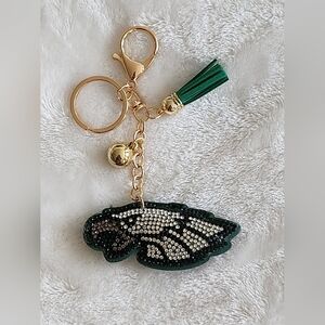 Philadelphia Eagles Elegant Green and Gold Keychain Accessory Bag Charm